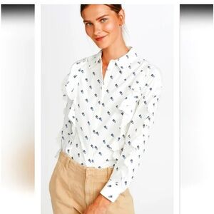 Scotch & Soda White Shirt with Blue Accents